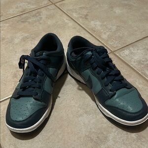 Nike Dunks  Green and Black Sneakers Classic Low-Top Design